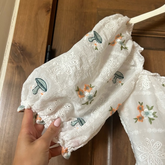 For Love And Lemons Rare Yolanda Puff Sleeve Mushroom Mini Dress | Size XS - Picture 7 of 10